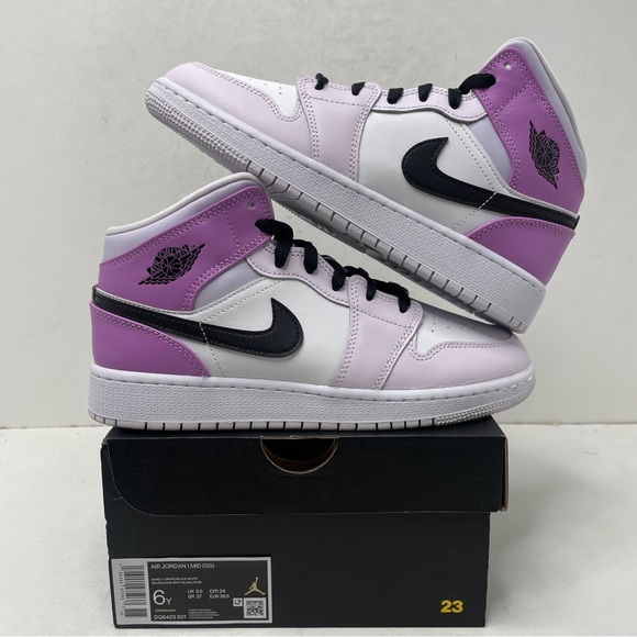 Jordan Shoes - Nike Air Jordan 1 Retro Mid GS “Barely Grape/Lilac” 2023